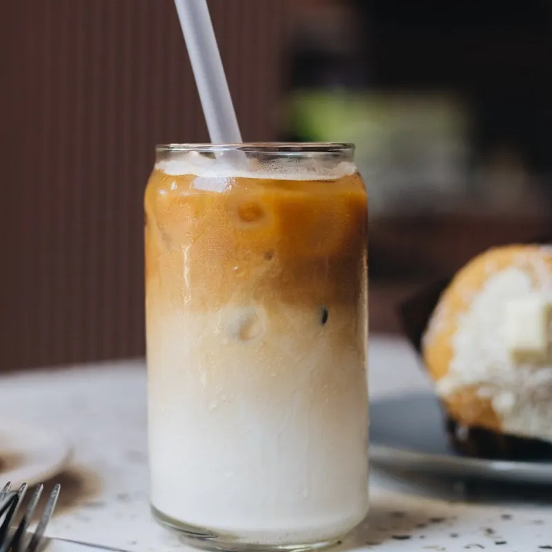 Iced coffee in a glass