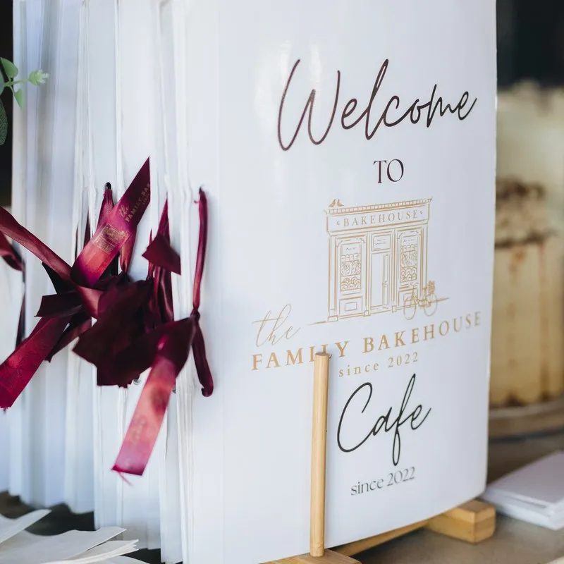 Welcome to The Family Bakehouse Cafe sign